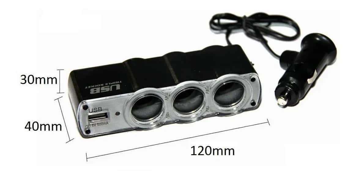 Toma 3 Triple 3-USB de mechero de coche cargador adaptador enchufe - China  Cargador de mechero de coche, cargador de coche